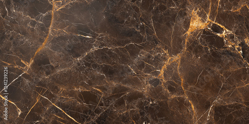 Coffee brown marble background with golden veins and rustic natural stone texture, warm and inviting.