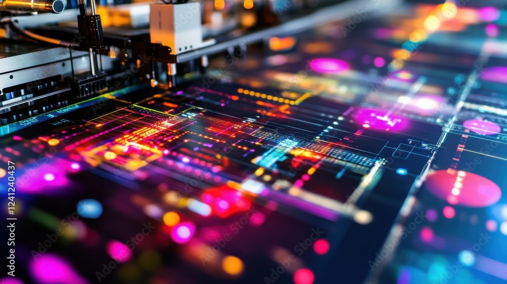 Colorful Abstract Technology Circuit Board Background Design Colorful Abstract Technology Circuit Board Background Design