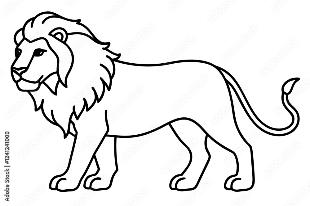 Lion in Continuous Line Vector Design Lion in Continuous Line Vector Design