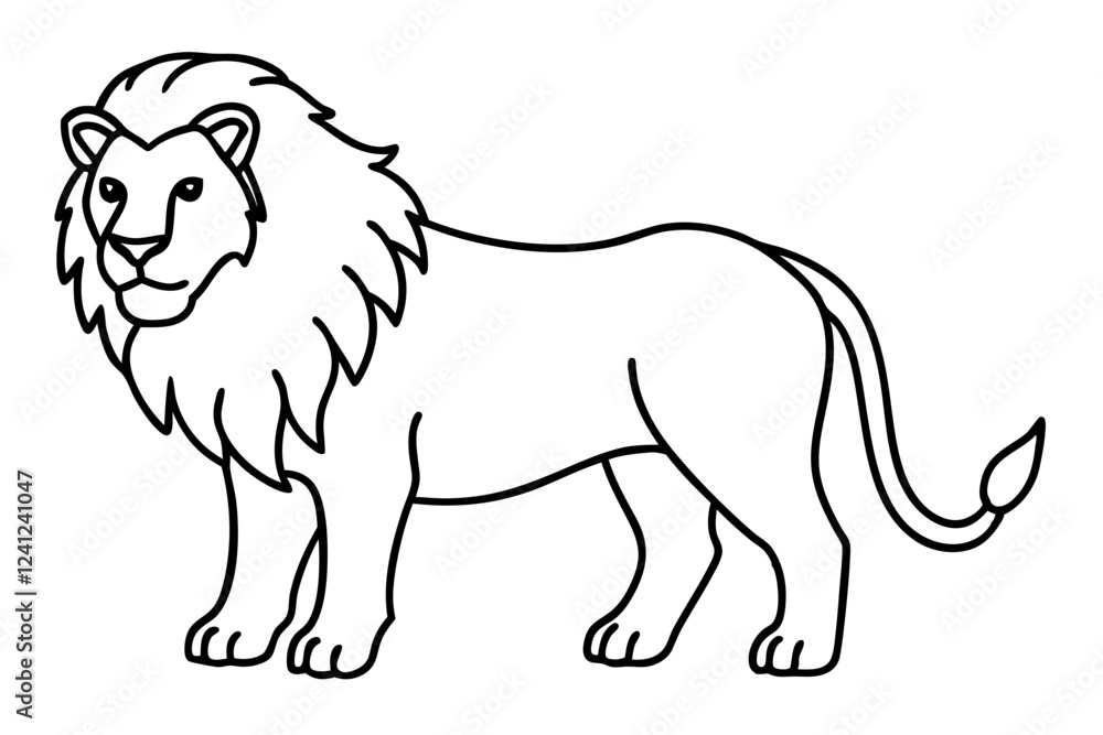Lion in Continuous Line Vector Design Lion in Continuous Line Vector Design