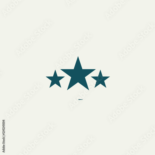 Minimalistic teal star rating icon on soft white background, simplicity