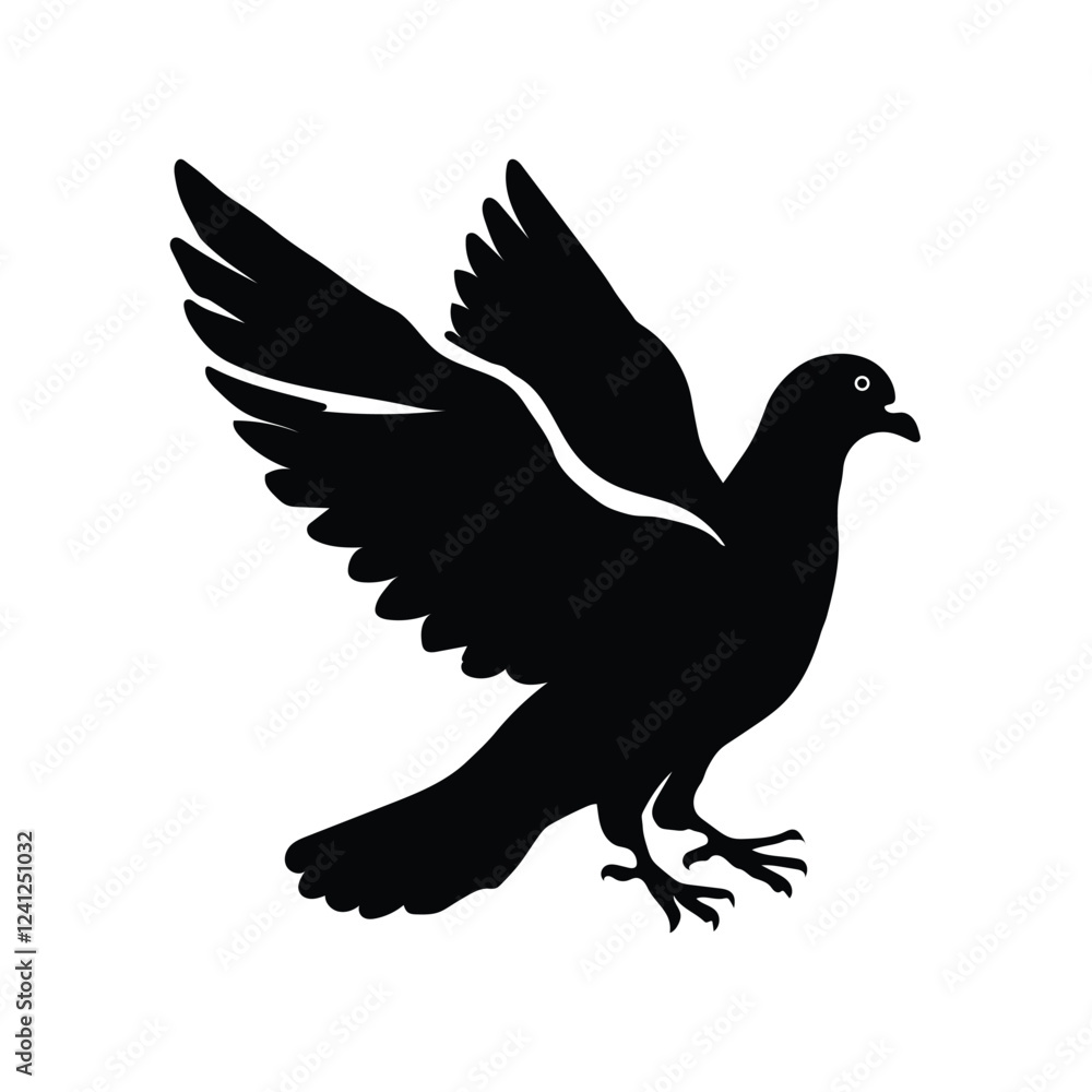 Obraz premium Pigeon illustration vector on white background.