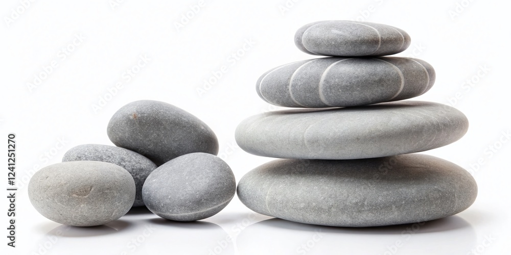 Vertical Stacked Stones, Isolated on White Background - Perfect for Food Photography Vertical Stacked Stones, Isolated on White Background - Perfect for Food Photography