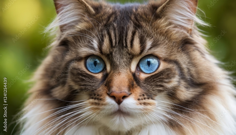 Stunning Maine Coon Cat with Bright Blue Eyes Stunning Maine Coon Cat with Bright Blue Eyes