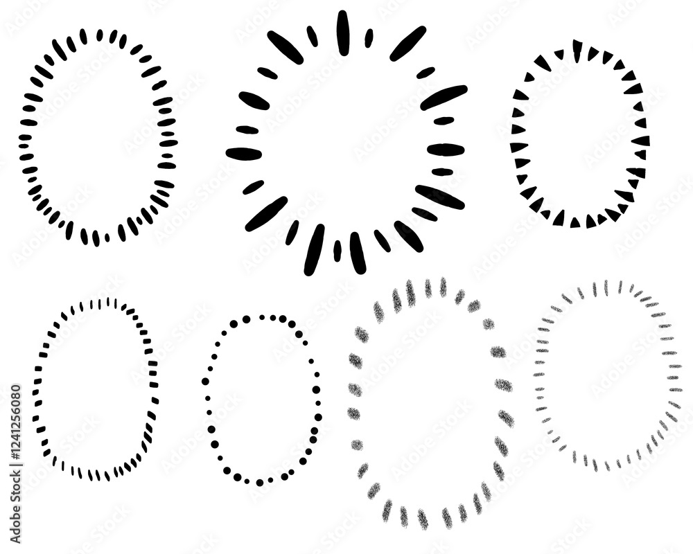 Fototapeta premium 手描きフラッシュ漫画ふきだしセット