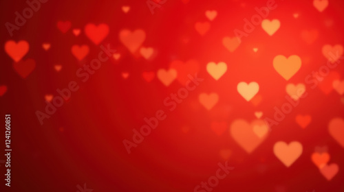 Wallpaper Mural Soft red background with floating hearts creates romantic atmosphere Torontodigital.ca