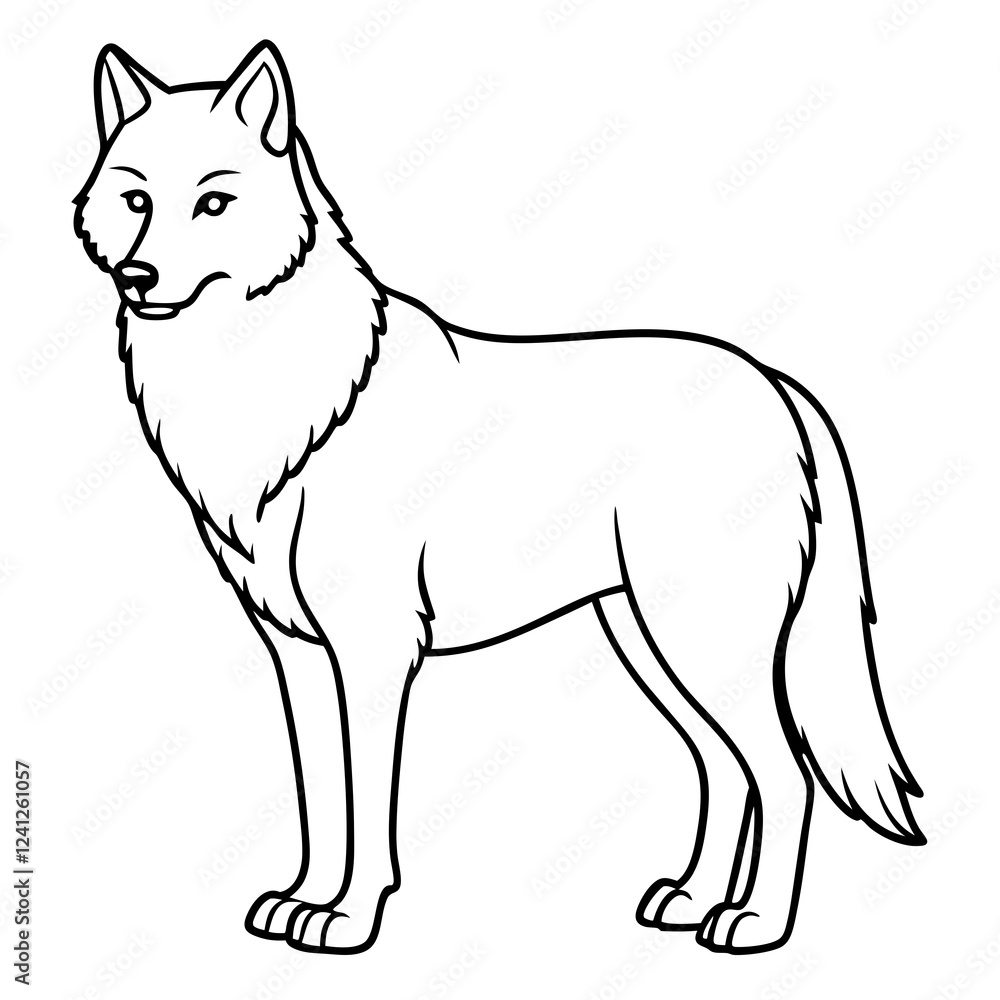 Minimalist Wolf Line Art Vector Design Minimalist Wolf Line Art Vector Design