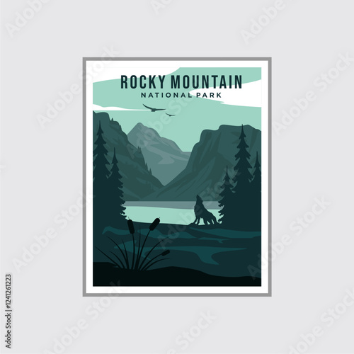 Rocky Mountain National Park poster vector illustration design