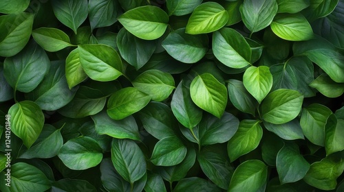 Repeating pattern with fresh green leaves, Repeating green leaf pattern for nature-inspired designs