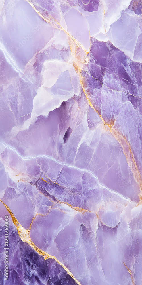 Fototapeta premium Vibrant purple marble texture with gold vein patterns for luxurious interior design concepts