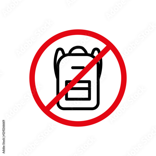 No backpacks allowed sign vector icon design