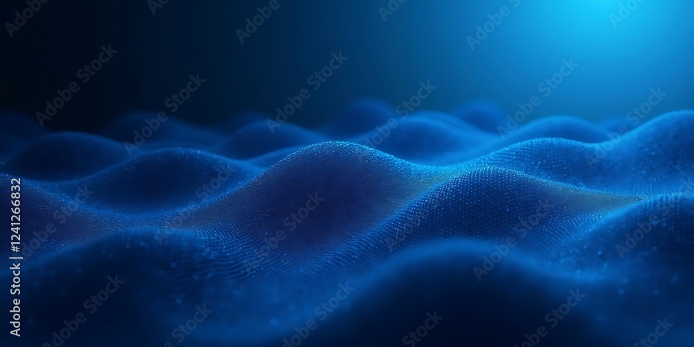 Obraz premium Abstract Blue Wave Background Digital Art