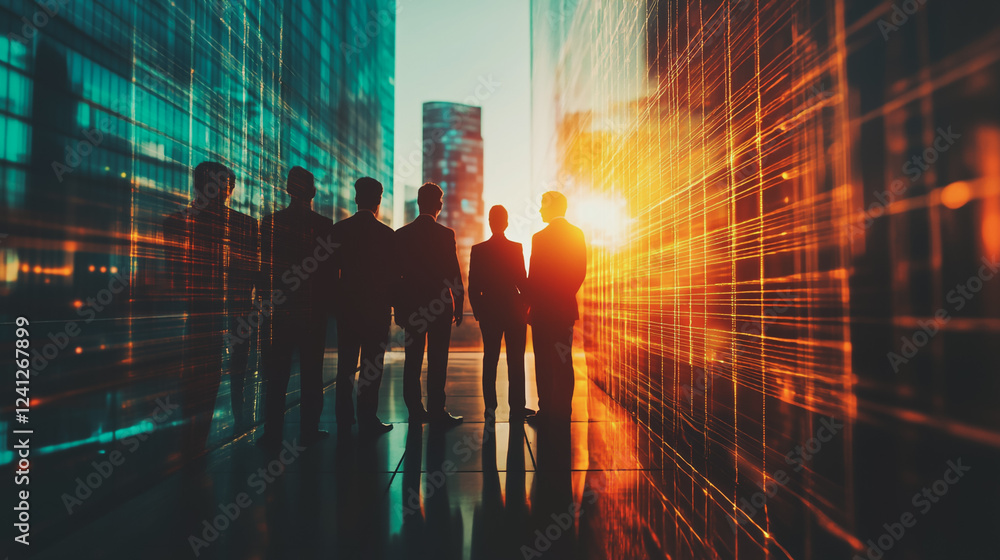 abstract professional business team people connection of line from nail node to node on Smart digital cityscap and skyline background , Innovation networking concept abstract professional business team people connection of line from nail node to node on Smart digital cityscap and skyline background , Innovation networking concept