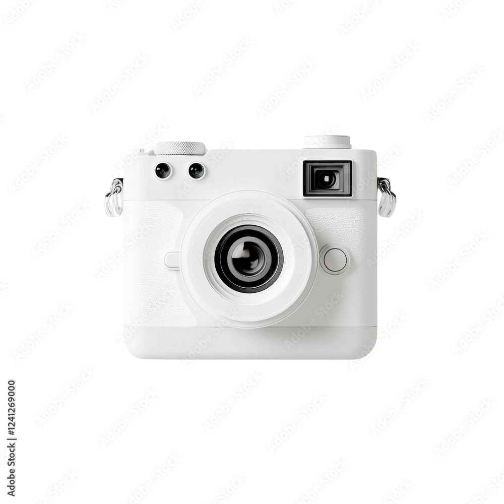 White Instant Camera with Lens and Strap for Vintage Photography White Instant Camera with Lens and Strap for Vintage Photography