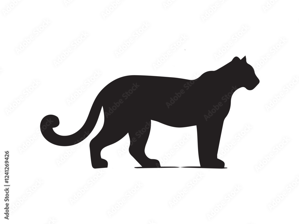 Obraz premium black silhouette of a leopard