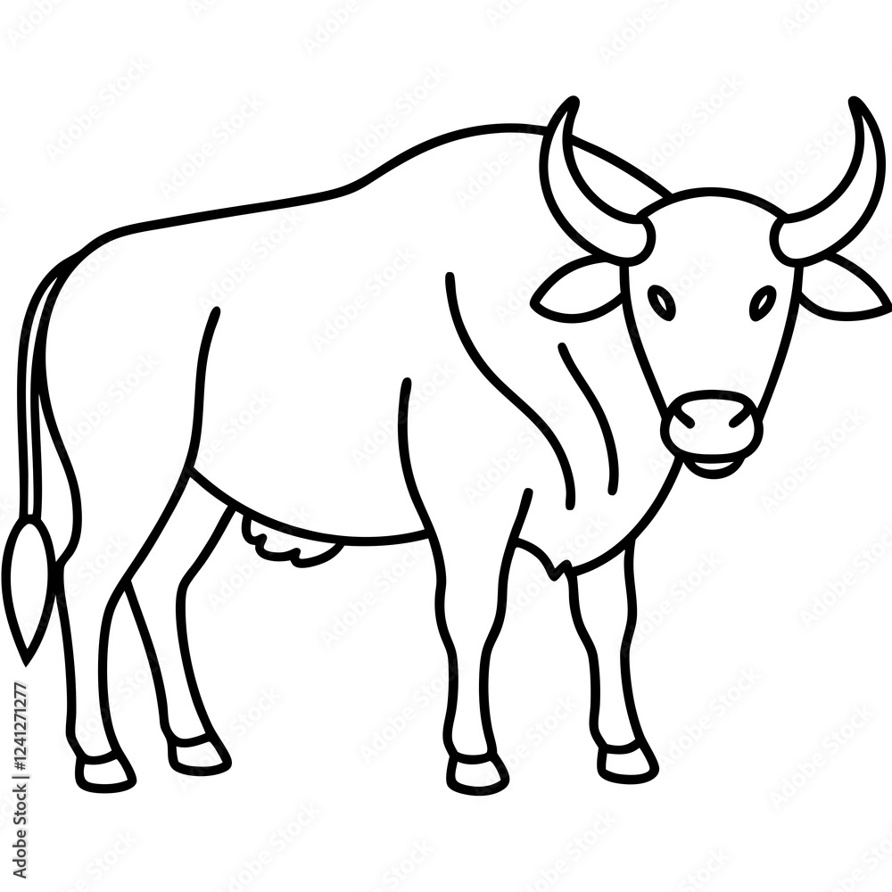One-Line Buffalo Vector Illustration One-Line Buffalo Vector Illustration