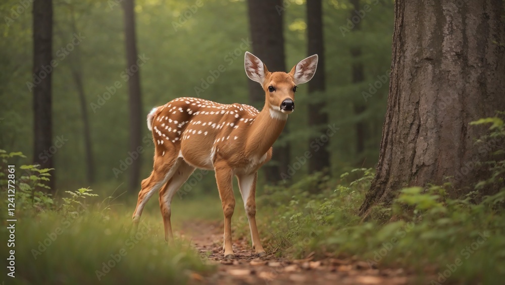 Fawn in the Forest. Fawn in the Forest.