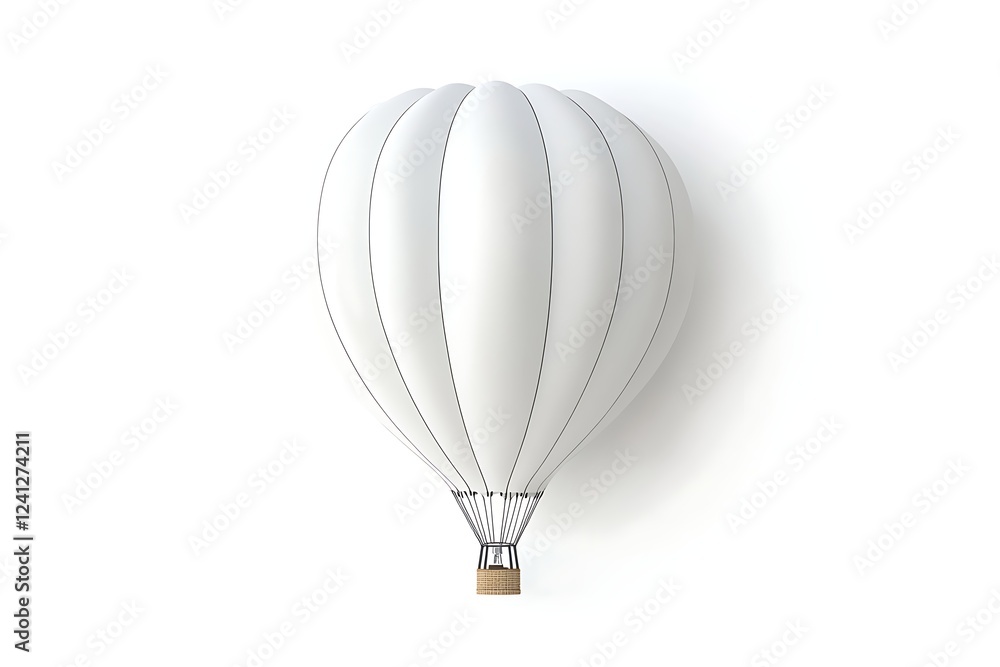 Obraz premium Elegant White Hot Air Balloon Against a Clean Background