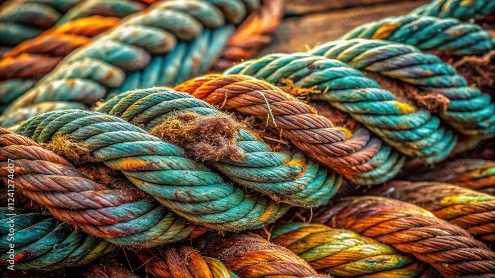 Weathered Old Rope, Texture, Detail, Nautical, Grunge Background