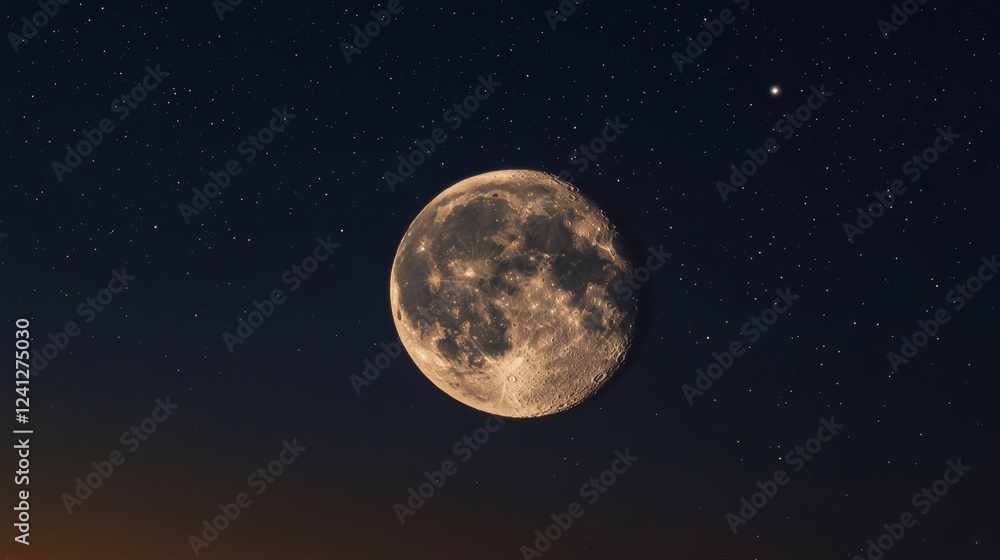 beautiful moon and stars in the dark sky beautiful moon and stars in the dark sky