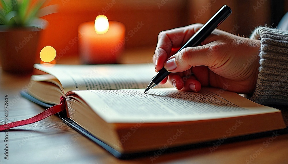 Focused Handwriting in Notebook Focused Handwriting in Notebook
