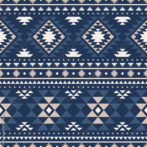 Southwest Aztec geometric Native American Mexican Navajo tribal ethnic boho indian texture ornament seamless pattern fabric colorful design vector for woven textile printing blanket rug carpet fashion