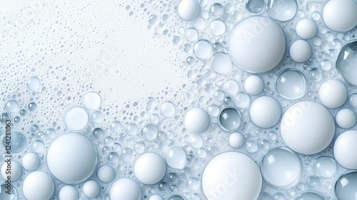 Wallpaper Mural Bubbles and foam create a visually striking texture in a close-up view of soapy water with varying sizes and shapes of white orbs Torontodigital.ca