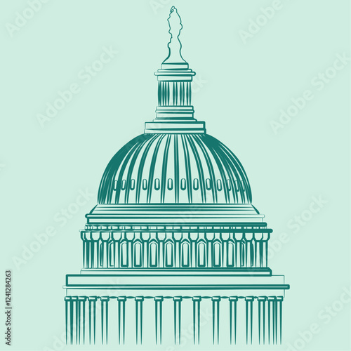 US Capitol Line Art