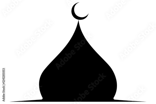Mosque silhouette icon vector illustration
