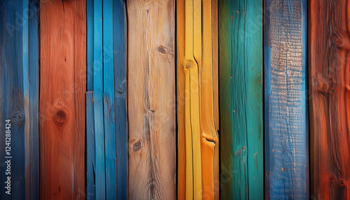 many colored heritage of antique wood plank photo