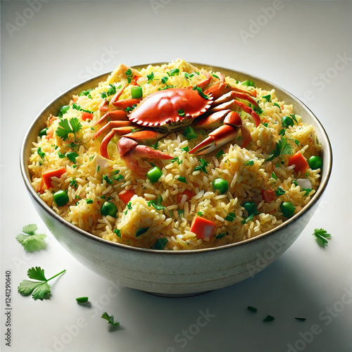 Crab Fried rice Isolaetd photo