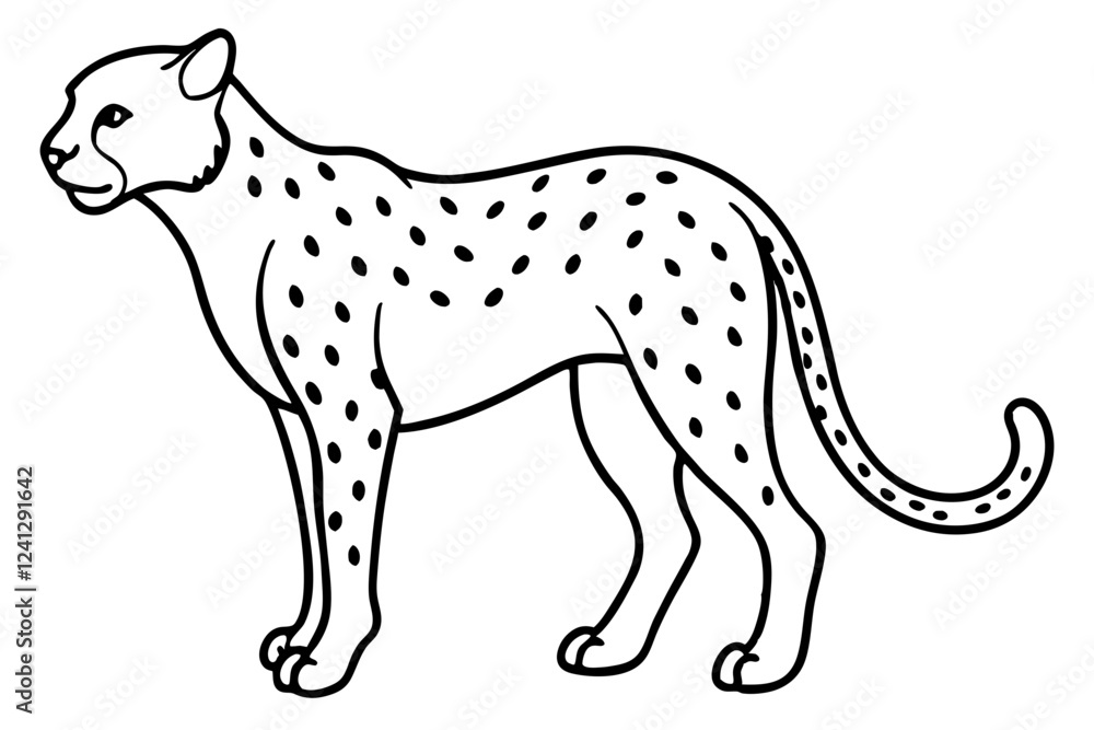 One-Line Cheetah Elegant Vector Design One-Line Cheetah Elegant Vector Design