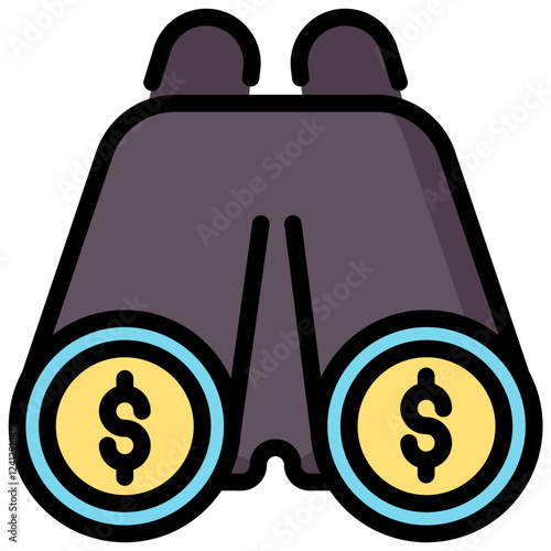 forecasting vector filled outline icon