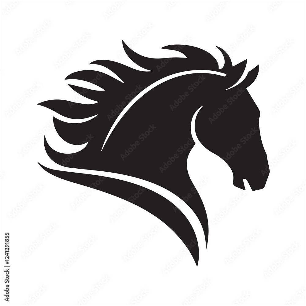 Fototapeta premium horse head silhouette, Horses Silhouettes,