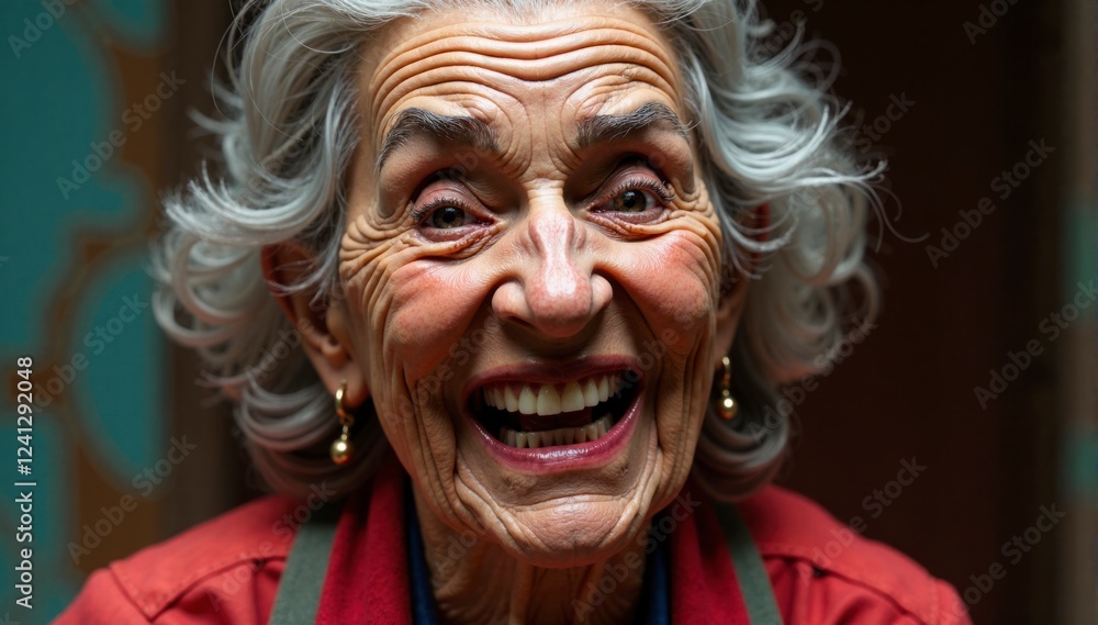 A woman with a big smile on her face A woman with a big smile on her face