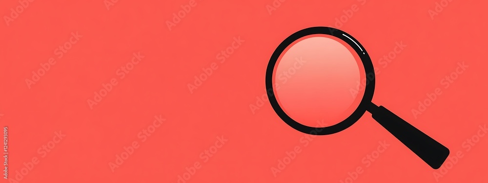 Red Background Magnifying Glass Red Background Magnifying Glass