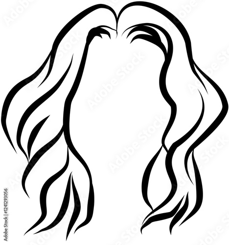 Hairstyle. Hand drawn vector isolated sketch.