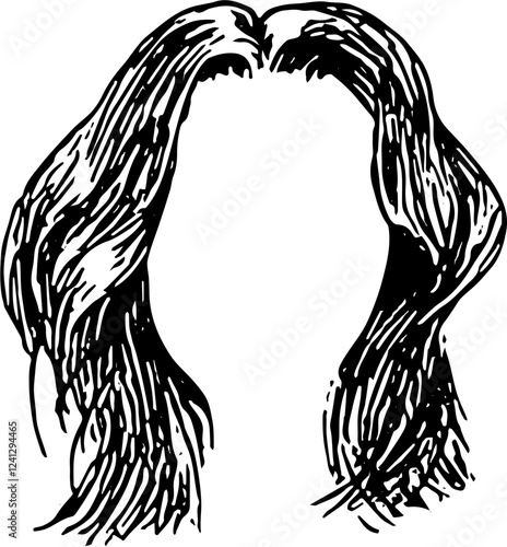 Hairstyle. Hand drawn vector isolated sketch.