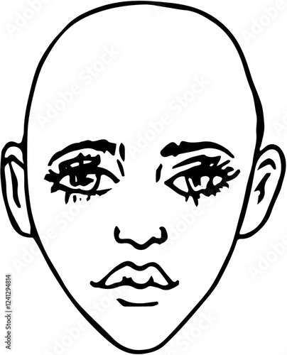 Face . Hand drawn vector isolated sketch.