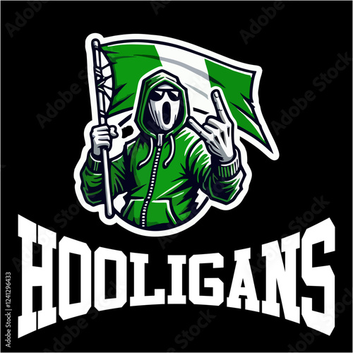 illustration vector graphic of Football fans ultras hooligan design for logo, t-shirt, sticker