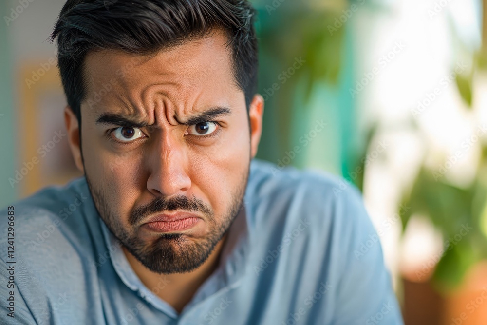 Hispanic handsome man feeling disgusted and nauseous. Hispanic handsome man feeling disgusted and nauseous.