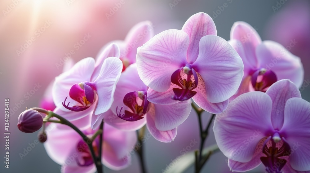 A close-up of freshly bloomed orchids showcasing their vibrant colors A close-up of freshly bloomed orchids showcasing their vibrant colors