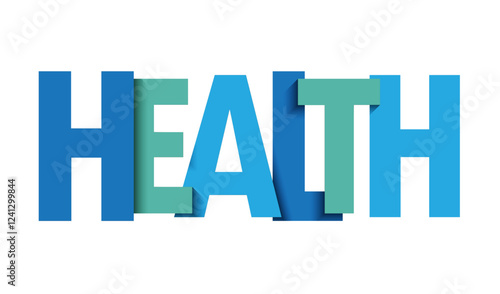 HEALTHY blue vector typography banner