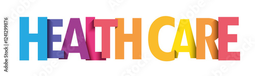HEALTH CARE colorful vector typography banner