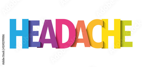 HEADACHE colorful vector typography banner