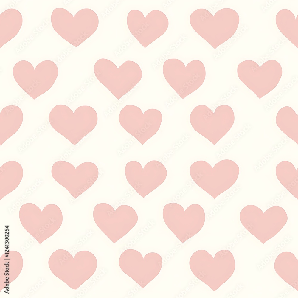 Abstract pattern of hearts, pastel pink, white background, graphic design Abstract pattern of hearts, pastel pink, white background, graphic design