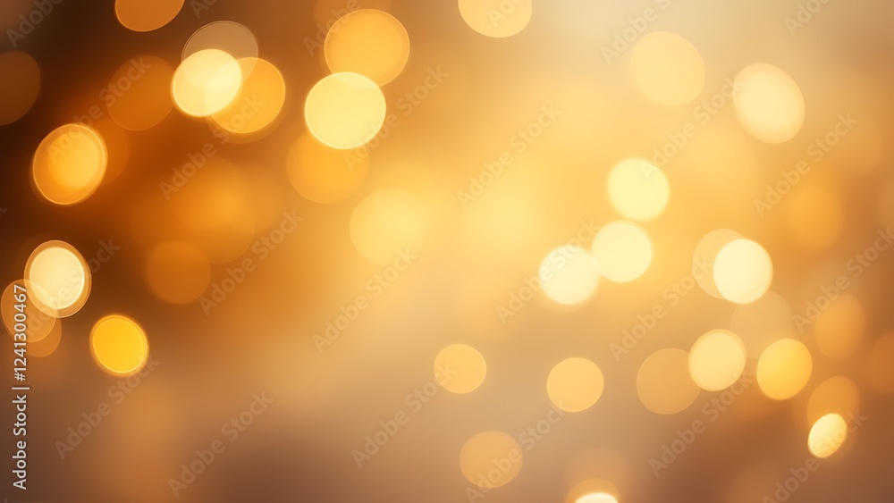 Fototapeta premium Abstract cream background with blurry festival lights and outdoor celebration bokeh