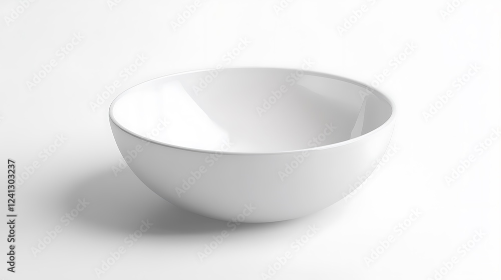 Empty white bowl on white background. Possible use Product photography for tableware