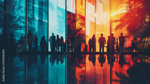 abstract professional business team people innovation connection of line from nail node to node on map background , networking concept