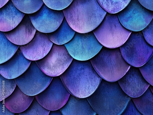 Wallpaper Mural Seashell Scales on Blue Background Torontodigital.ca